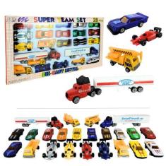 Imagem de Carrinhos Miniatura Brinquedo Caminhão Miniatura 23 Peças - Aushopexpr