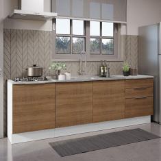 Imagem de Armário De Cozinha Compacta 240cm Branco/rustic Stella Madesa 01 Branco/rustic