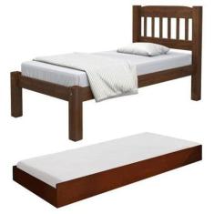 Imagem de Cama Solteiro com Auxiliar Madeira Maciça Super Resistente - Digo.Casa