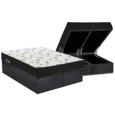 Imagem de Conjunto Box Baú King: Colchão Espuma Ortobom D45 Light Saúde OrtoPillow + Base CRC Suede Gray(186x198)