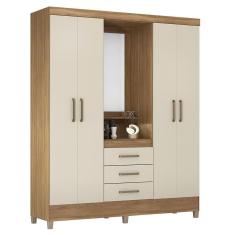 Imagem de Guarda Roupa Capelinha Pérsia 4 Portas Amêndola/off White Com Espelho - Demóbile Amêndola/off White