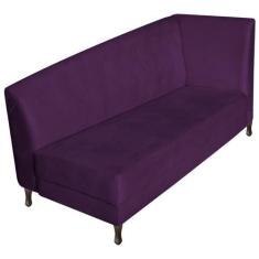 Imagem de Recamier Valéria 140cm Lado Esquerdo Suede Roxo - Amarena Móveis
