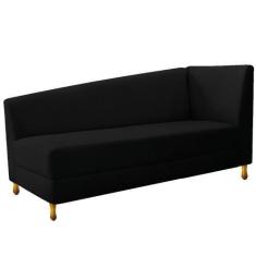Imagem de Recamier Valéria 185cm Lado Esquerdo Suede Preto - Amarena Móveis