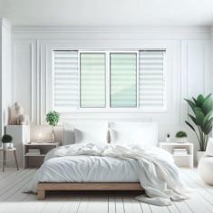 Imagem de Veneziana Elite 6 Folhas Moveis 100 X 200 Vidro Liso Branco