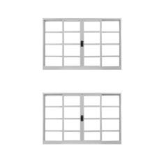 Imagem de Kit com 2 Janelas de Aço de Correr 100x150cm 4 Folhas Minas Sul MGM Branco