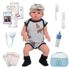 Imagem de Boneco Reborn Menino Recém Nascido Conjunto Aviãozinho - Cegonha Rebor