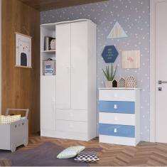 Imagem de Quarto de Bebê Completo com Guarda Roupa e Cômoda Espresso Móveis