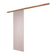 Imagem de Porta De Correr Branco Prime Com Kit Alumínio Marrom - 210x70