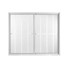 Imagem de Janela de Alumínio de Correr 100x120cm 2 Folhas com Grade e Vidro Mini