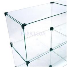 Imagem de Balcão de Atendimento Modulado em Vidro com Rodízios - 8,00 x 1,00 x 0,40