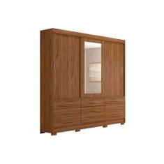 Imagem de Guarda Roupa Casal 3 Portas De Correr E 7 Gavetas C Espelho Luiza Avela Off White Panan