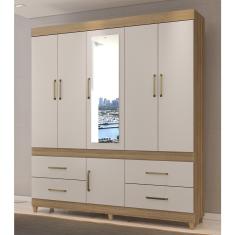 Imagem de Guarda Roupa Roupeiro Casal 64720 06 Portas 04 Gavetas Guarujá Amendola Touch Off White Demóbile