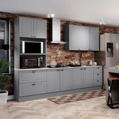 Imagem de Cozinha Completa 8 Portas 5 Gavetas Emily Cinza/Calcare