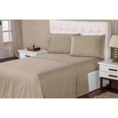 Imagem de Jogo De Lençol King 400 Fios 3 Peças Ponto Palito Aconchego Casa Dona