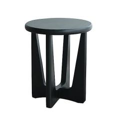 Imagem de Mesa de centro mesa lateral redonda de madeira maciça, mesa de canto pequena com moldura resistente em forma de X, mesa de cabeceira redonda de 42 cm x 19,8 polegadas, para sala de estar, quarto, varanda, escritório, mesas de canto de estilo rústico (cor