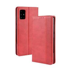 Imagem de Capa para Samsung Galaxy A71 5G, capa flip carteira com suporte de couro para Samsung Galaxy A71 5G, capa magnética retrô para celular, capa carteira com compartimentos para cartões