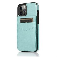 Imagem de Capa de telefone de couro para iPhone 15 14 13 12 Mini 11 Pro Max XS XR X 6 6s 7 8 Plus SE 2020 2022 Slot para cartão Suporte capa de choque, verde, para 6Plus 6sPlus