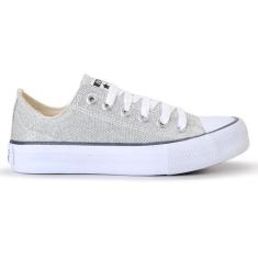 Imagem de Tênis Feminino Casual Glitter Prata - NS Shoes, 38