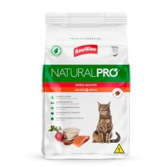 Imagem de Ração Baw Waw Natural Pro para gatos adultos sabor Salmão e Arroz - 1kg