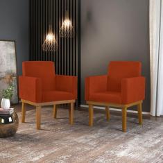 Imagem de Kit 2 Cadeiras Escritório Reforçadas terracota