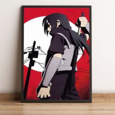 Quadro Decorativo Sasuke e Naruto c/ Moldura e Vidro