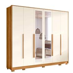 Imagem de Guarda Roupa Fascínio Com 6 Portas 6 Gavetas E Espelho Em Carvalho Speciale Home Carvalho
