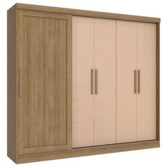 Imagem de Guarda-Roupa Casal 5 Portas 4 Gavetas Nogueira/Macadamia N564 - Kappes