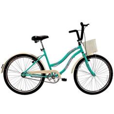 Imagem de Bicicleta Aro 26 Retrô Vintage Feminina Beach Sem Marcha Azul Turquesa