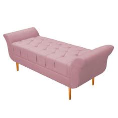 Imagem de Recamier Estofado Ari 160 cm Queen Size Suede Rosa Bebê - Amarena Móve