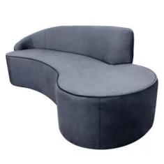 Imagem de Sofá Curvo Eron 2,10em Veludo Cinza Braço Esquerdo- Larbelle - Larbell