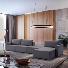 Imagem de Sofá Modulado Amsterdã 4 Lugares 152 X 390 X 90cm Cinza