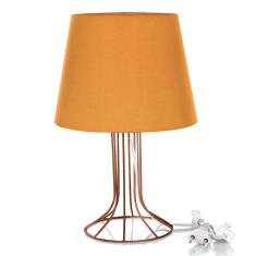 Imagem de Abajur Torre Dome Laranja Com Aramado Cobre