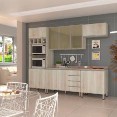 Imagem de Cozinha Completa 5 Peças Com Tampo E Vidro Reflecta Lis Legno Crema