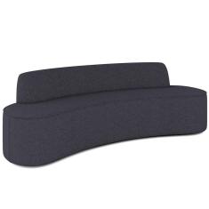 Imagem de Sofá 4 Lugares Curvo Sala De Estar Living Cancún D02 Linho Chumbo 230 Cm D-465