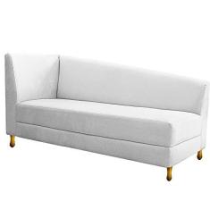 Imagem de Recamier Divã Valéria 160cm Lado Direito Suede Branco - Amarena Móveis