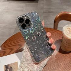 Imagem de Capa de telefone rígida transparente com brilho a laser Aurora de luxo para iPhone 13 11 14 14 Plus 13 12 Pro Max 11 Capa macia transparente fofa, E, para iphone 13ProMax