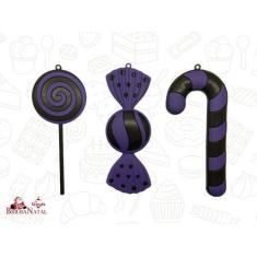 Imagem de Kit Atacadista 15 Peças De Doces Enfeites De Natal De 15 Cm - Decoraçã