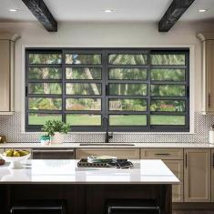 Imagem de Janela Elite Com Travessas 4 Folhas Moveis 100 X 150 Vidro Liso Preto