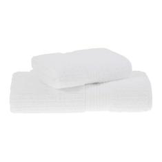 Imagem de Jogo de Toalhas Buddemeyer Fio Penteado Canelado Banho Branco 2 peças