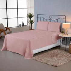 Imagem de Jogo de Lençol Ponto Palito Completo King 4 Peças 80% Algodão / 20% Po