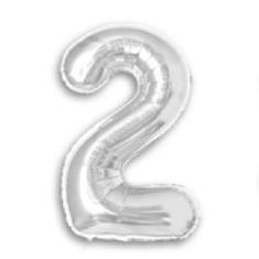 Imagem de Balão Metalizado Número 2 Prata 16" (40cm) - Make+