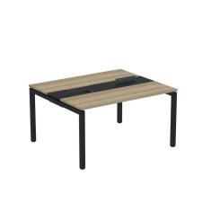 Imagem de Mesa Plataforma Dupla com Pé de Aço para Coworking 140x120 Pdc14/12/2p Noce Naturalle/Preto