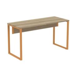 Imagem de Mesa Escritório P25 Tub Pandin 150 cm (larg) Tampo Mdp Noce Naturalle Pé Aço Tubular Grafito