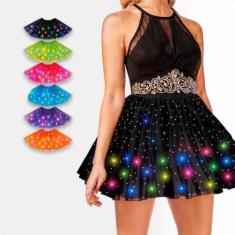 Imagem de Saia Tule Tutu Infantil Led Festa Fantasia Carnaval