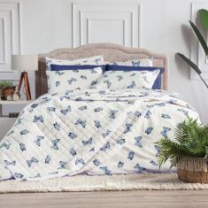 Imagem de Colcha Solteiro 2 Peças Cobre Leito Algodão Percal 150 Fios Essenciall