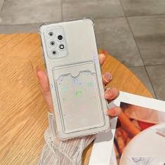 Imagem de Luxo Gradient Aurora Slot para cartão Love Heart Silicone Case para Samsung Galaxy S22 S23 Ultra S20 FE S21 Plus A12 A32 A52S A53 A33, AiXin Clear, para S23