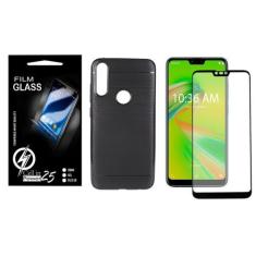 Imagem de Capa Emborrachada Zenfone Max Shot Zb634kl 6.26 + Pelicula Vidro 3D - 