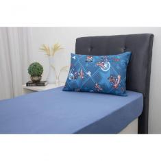 Imagem de Jogo De Lençol 2 Peças Portallar Disney Marvel Capitao America Azul-azul Jeans Solteiro