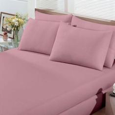 Imagem de Lencol Queen Com Elastico Rosa Nevoa Malha 100% Algodao - Sultan