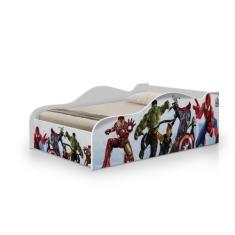 Imagem de Cama Solteiro Grande Carro Com Proteção Lateral Adesivado Vingadores P
